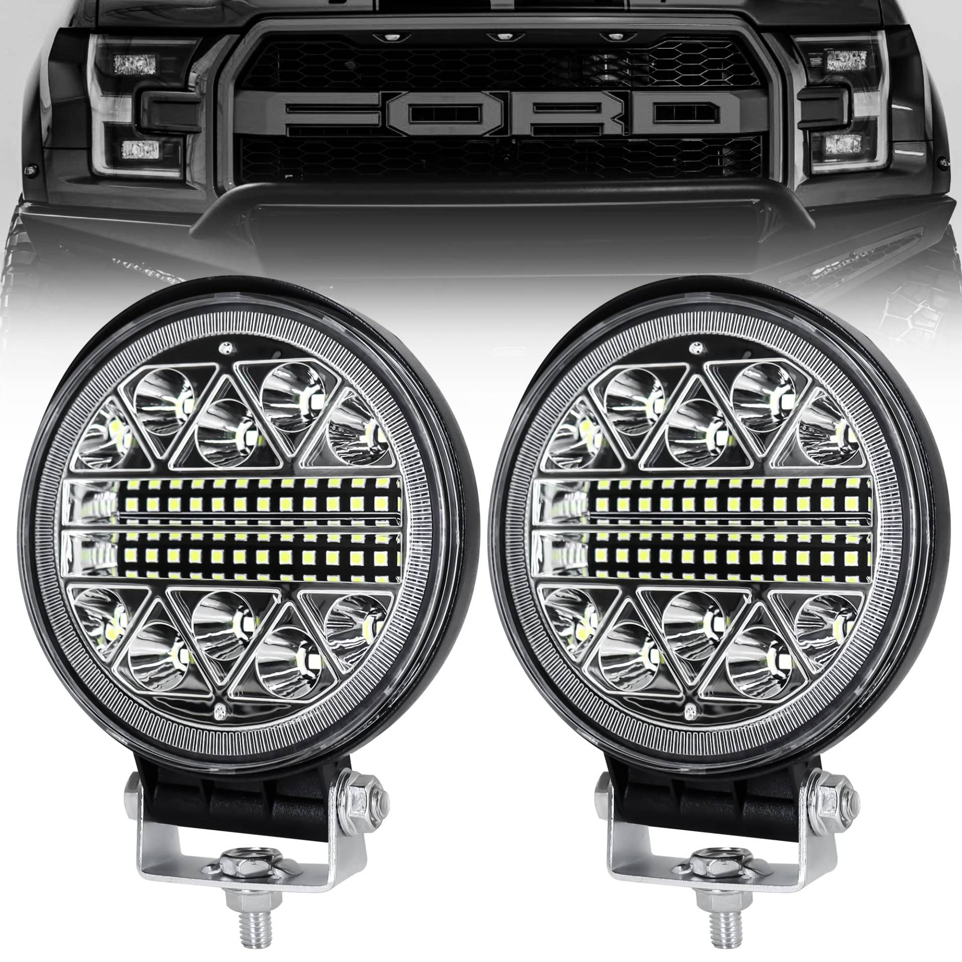 Dinfu 2 pack 102W LED Arbeitsscheinwerfer,Rückfahrscheinwerfer led 12V/24V traktor 15000LM scheinwerfer Offroad Flutlicht, IP67 Arbeitsleuchte für SUV ATV Truck KFZ Jäger, LKW,J-eep Dinfu 2 pack 102W LED Arbeitsscheinwerfer,Rückfahrscheinwerfer led 12V/24V traktor 15000LM scheinwerfer Offroad Flutlicht, IP67 Arbeitsleuchte für SUV ATV Truck KFZ Jäger, LKW,J-eep von Dinfu