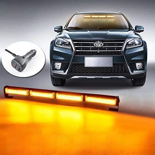 Dinfu 17 Blinken Stroboskop-Modi LED Warnleuchte Orange Blitzleuchte 24inch Rundumleuchte Auto Lichtleiste für LKW Dach Oben Gelb Warnlicht（mit Zigarettenanzünder） von Dinfu