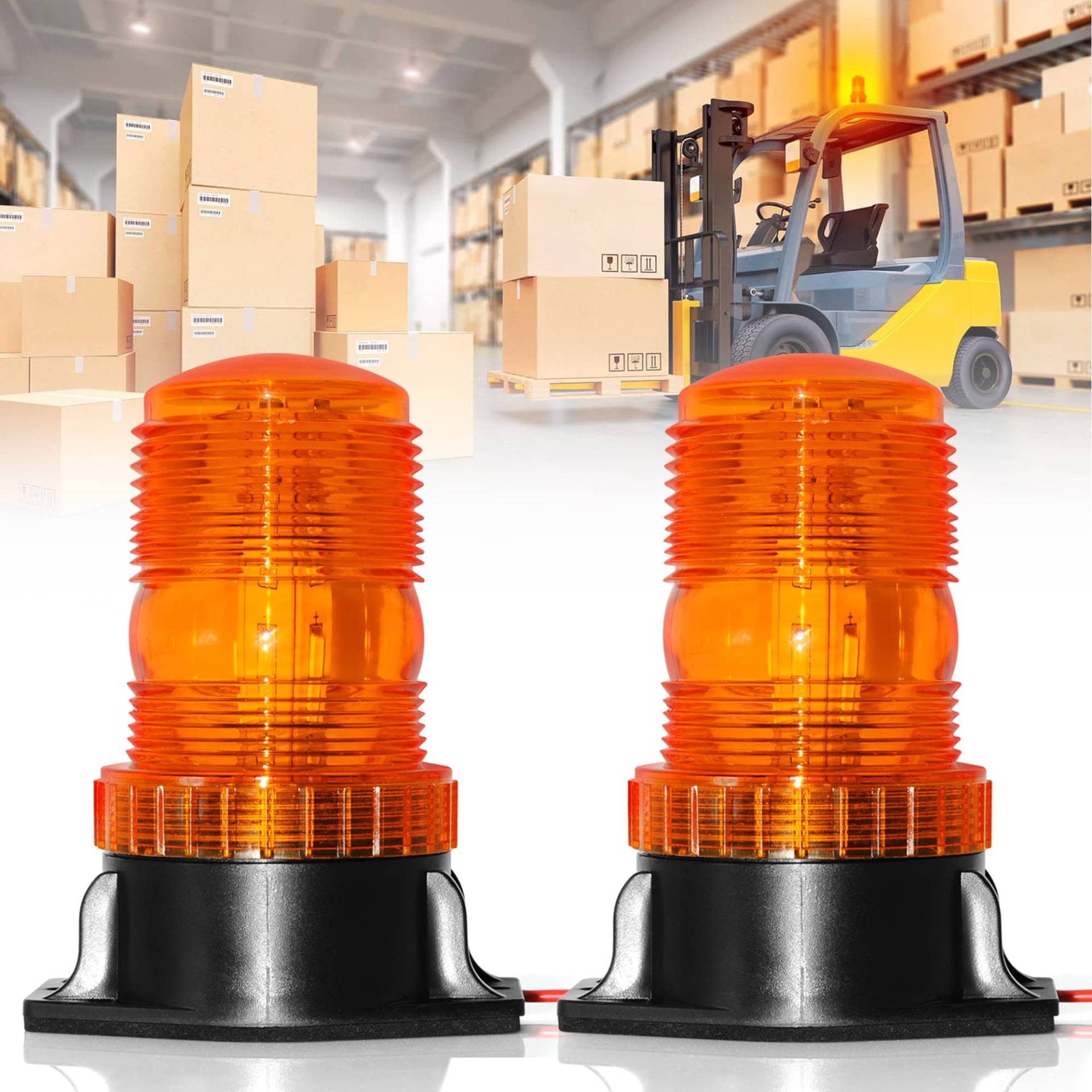 2PCS LED Warnleuchte,10-110V LED Gabelstaplerleuchte Gelb Rundumleuchte Orange LED für Auto LKW Gabelstapler 2PCS LED Warnleuchte,10-110V LED Gabelstaplerleuchte Gelb Rundumleuchte Orange LED für Auto LKW Gabelstapler von Dinfu