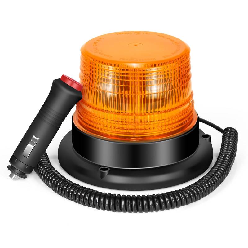 Dinfu LED Rundumleuchte Gelb Warnleuchte Magnet Orange LED für Auto LKW 12V Warnlicht Blinkleuchte Strobe Beacon Light von Dinfu