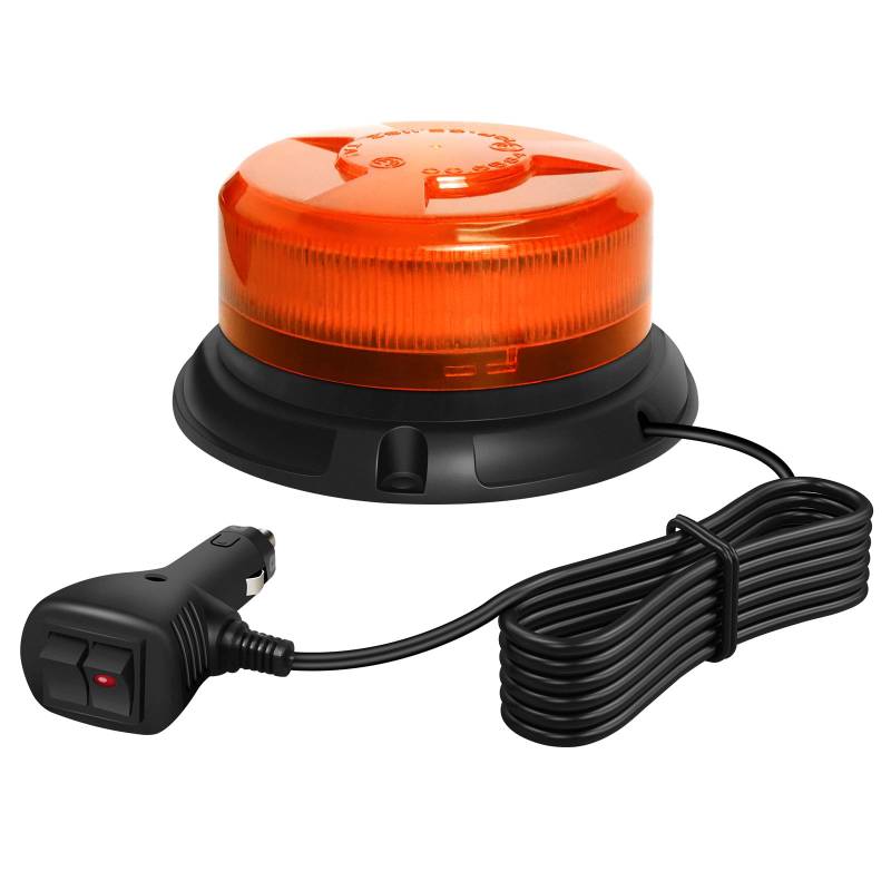 Dinfu LED Rundumleuchte led warnleuchte, 12V-24V Gelb Warnlicht mit magnetischem und 9 Modes für KFZ Gabelstapler Traktor Golfwagen UTV Anhänger SUV J-eep von Dinfu