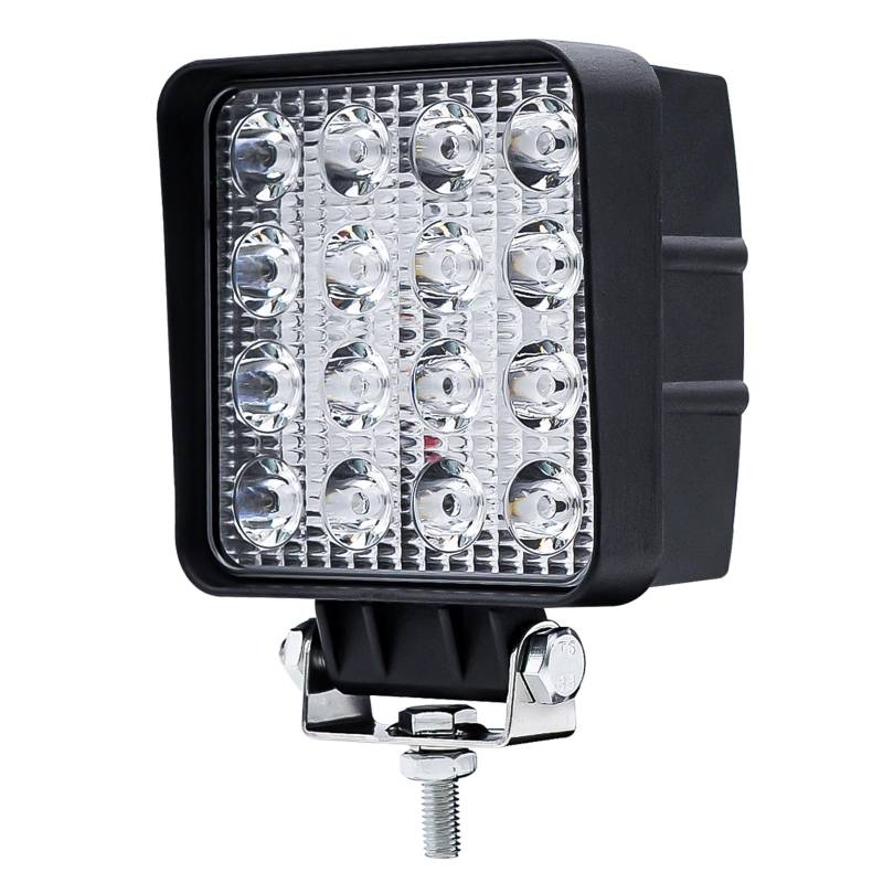 Dinfu led Arbeitsscheinwerfer,led Scheinwerfer 12V 48W 4800LM LED strahler 6000K IP67 Spot & Flood Quadrat Zusatzscheinwerfer Traktor Fernlicht für LKW J-eep ATV UTV SUV KFZ 4x4 Gabelstaplerlicht von Dinfu
