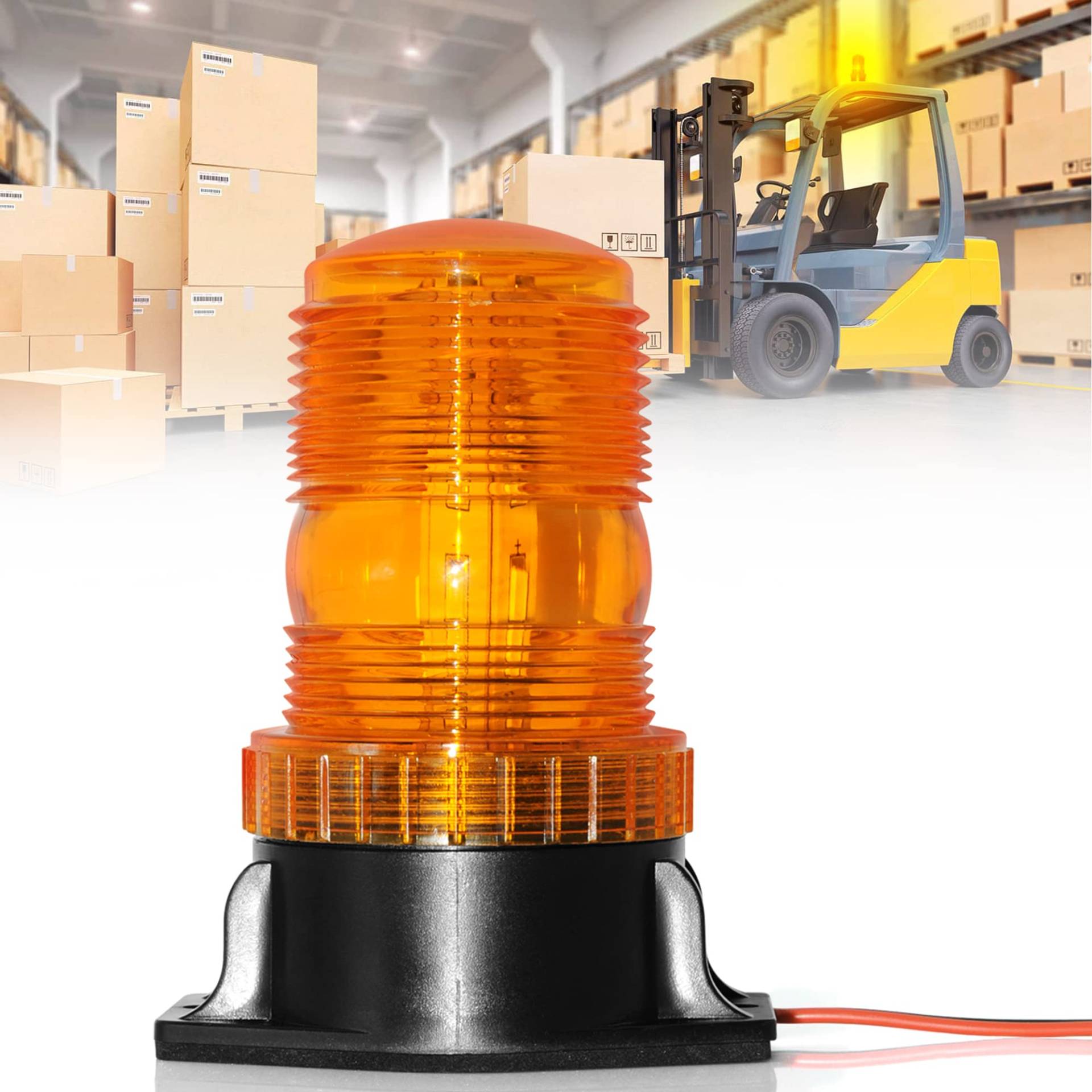 Dinfu LED Warnleuchte,10-110V LED Gabelstaplerleuchte Gelb Rundumleuchte Orange LED Sicherheitswarnleuchte für Auto LKW von Dinfu