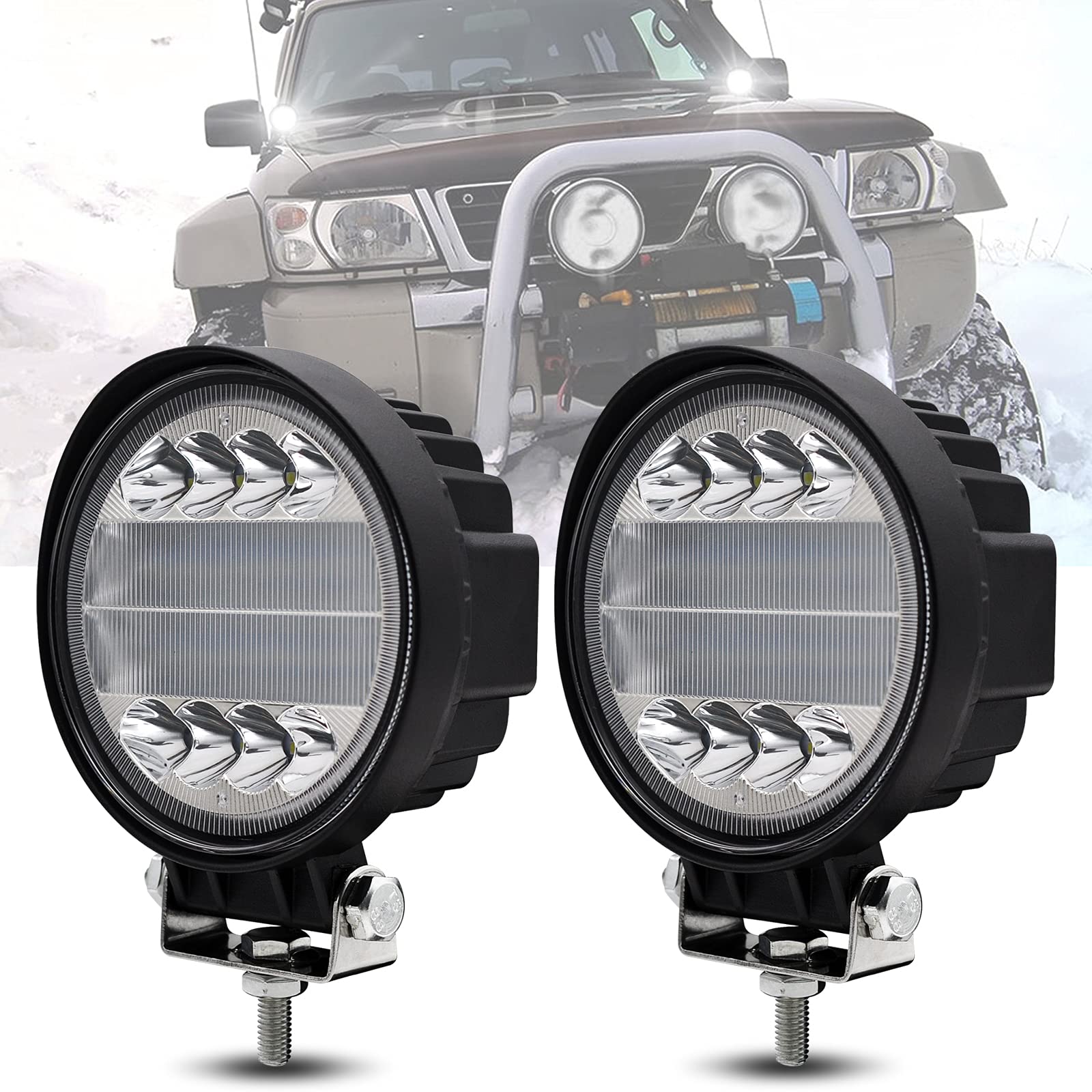 Dinfu LED Arbeitsscheinwerfer, 72W Runde LED Scheinwerfer12v flood Offroad Zusatzscheinwerfer Wasserdicht IP68 LED Arbeitsscheinwerfer für ATV UTV SUV KFZ Bagger AutoTraktor LKW J-eep Dinfu LED Arbeitsscheinwerfer, 72W Runde LED Scheinwerfer12v flood Offroad Zusatzscheinwerfer Wasserdicht IP68 LED Arbeitsscheinwerfer für ATV UTV SUV KFZ Bagger AutoTraktor LKW J-eep von Dinfu