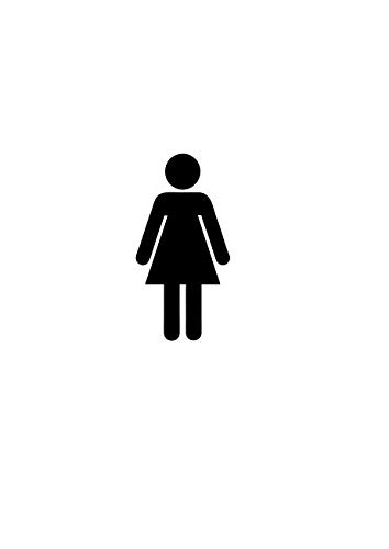 Aufkleber Hinweisschild Piktogramm Toilette Damen (schwarz) von Dinger-Design