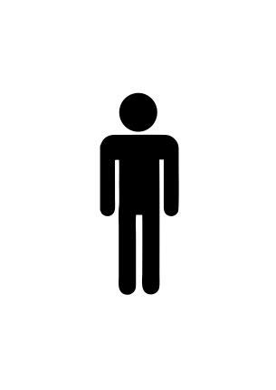 Aufkleber Hinweisschild Piktogramm Toilette Herren (schwarz) von Dinger-Design