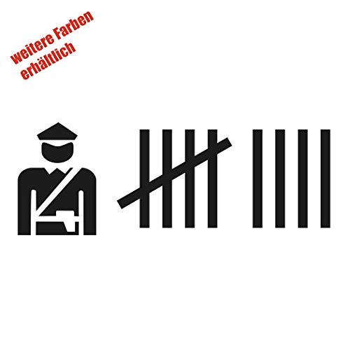 Aufkleber Polizei Strichliste Sticker Decal Folie Tuning (weiß) von Dinger-Design