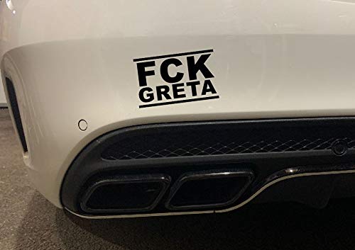 Dinger-Design Aufkleber FCK Greta Autoaufkleber Tuning Umwelt Umwelt Feinstaub Sticker JDM OEM (Weiß) von Dinger-Design