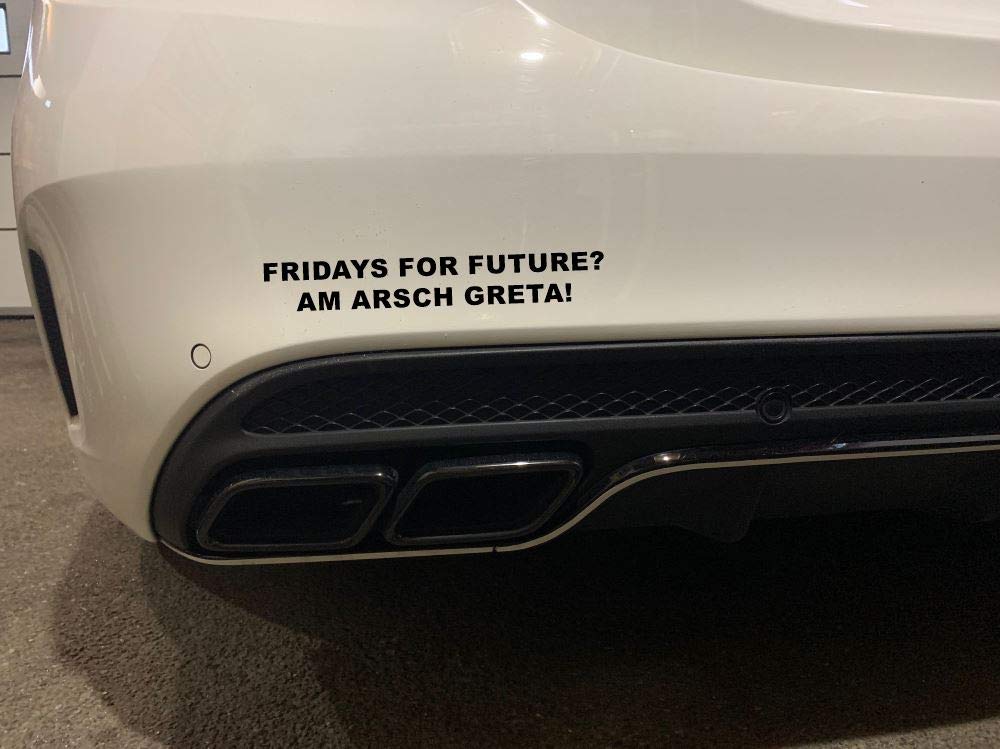 Dinger-Design Aufkleber Fridays for Future? AM Arsch Greta! Autoaufkleber Tuning Decal Stickerbomb (Schwarz) von Dinger-Design
