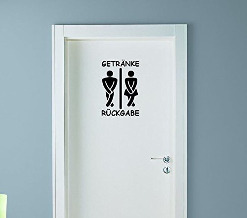 Dinger-Design Aufkleber Getränke Rückgabe Badaufkleber Toilette Klo Badezimmer 25x18 cm schwarz von Dinger-Design
