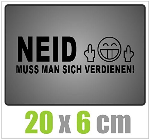 Dinger-Design Aufkleber NEID MUSS Man Sich VERDIENEN Sticker JDM OEM Tuning Decal Stickerbomb schwarz von Dinger-Design