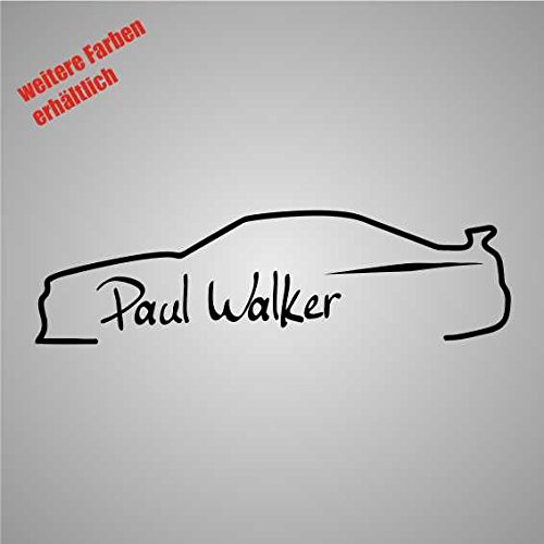 Dinger-Design Aufkleber Unterschrift Paul Walker Auto JDM Tuning 3 Decal Stickerbomb (schwarz) von Dinger-Design