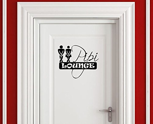 Dinger-Design Badaufkleber PIPI Lounge Toilette Klo Badezimmer 25x20 cm schwarz von Dinger-Design