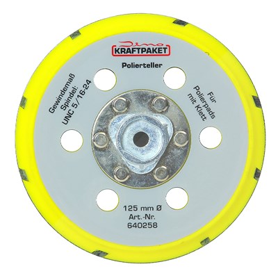 Dino Kraftpaket Ø 125 mm Stützteller mit Klett - M8 Gewinde mit Spezialadaption Dino Kraftpaket Ø 125 mm Stützteller mit Klett - M8 Gewinde mit Spezialadaption von Dino KRAFTPAKET