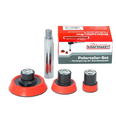 Dino Kraftpaket Stützteller-Set mit Klett - Ø 30 - 75 mm - M14 Gewinde - 4-tlg. Dino Kraftpaket Stützteller-Set mit Klett - Ø 30 - 75 mm - M14 Gewinde - 4-tlg. von Dino KRAFTPAKET