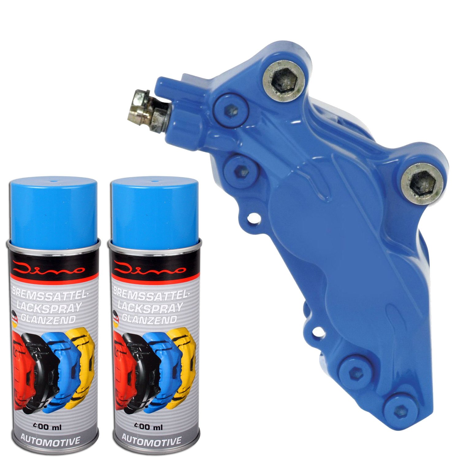 DinoRaid Bremssattellack Spray 1K Blau 1 Komponenten Lack Lackspray 2x400ml Neu von DinoRaid