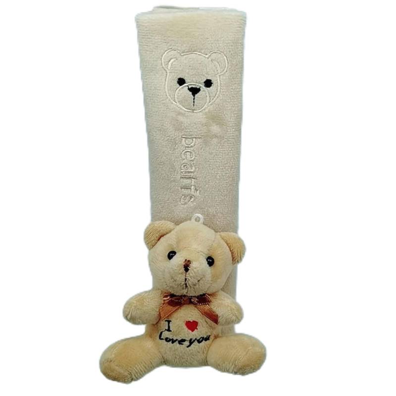 Autositzgurte Schulterpolster für Baby Kinder, Autositzgurtbezüge, Weiche Sicherheitsgurtabdeckungen 23 Cm Auto Sicherheitsgurt Kissen Schultergurt Abdeckung Pad Cartoon (Kleiner Bär) von Dioche