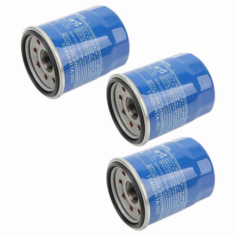 Ölfilter 15400 Plm A01 15400 Rta 003 Metall 3 Stück Ölfilter Metall Stabiler Hocheffizienter Motorölfilter 15400 Rta 003 Ersatz für von Dioche