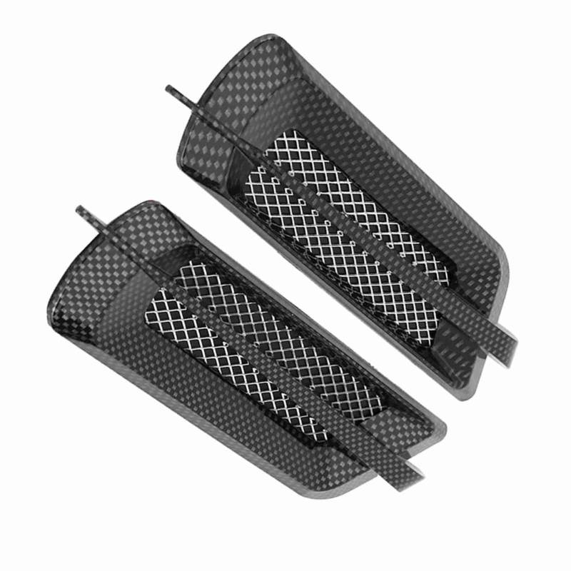 Universeller Silberauto -Seitenluftflusseinlass Kühlergrill - Dekorative Entlüftungsnetzaufkleber, Einfache Klebstoffinstallation, ABS Kunststoff (Schwarz grau) von Dioche