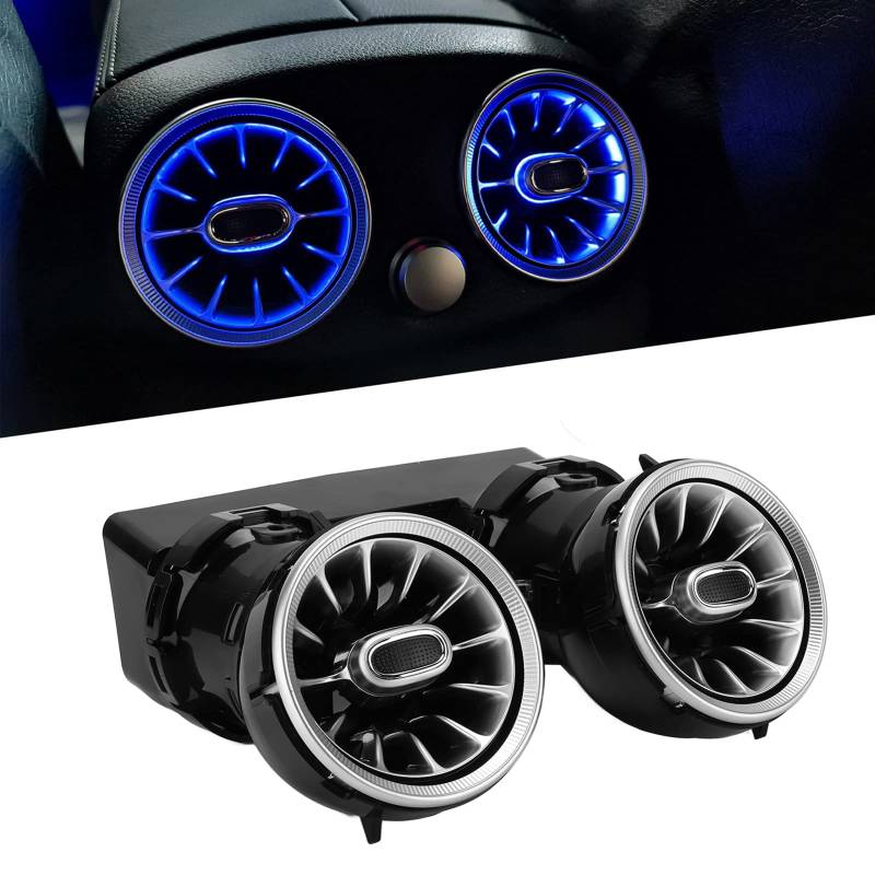 Dioche W205 Turbo Air Vent, 3 farbiges Ambientebeleuchtung Hinteres LED-Turbinen-Air-Vent-Umgebungslicht-Kit Ersatz für Mercedes-Benz C-GLC-Klasse W205 X253 2015-2018 von Dioche