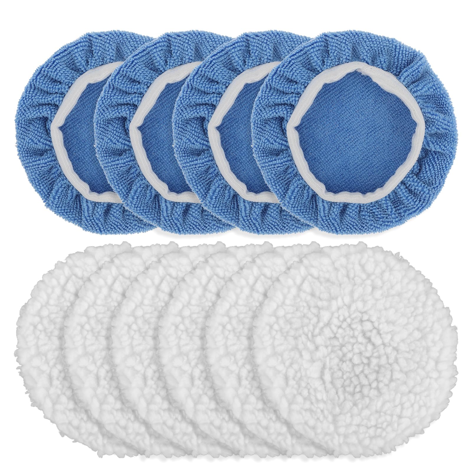 Diogeynu 10 Stück Auto Runde Puffer Pads Lammfell & Mikrofaser Motorhaube Auto Polierpad Set Zum Polieren von Auto & Möbel Diogeynu 10 Stück Auto Runde Puffer Pads Lammfell & Mikrofaser Motorhaube Auto Polierpad Set Zum Polieren von Auto & Möbel von Diogeynu