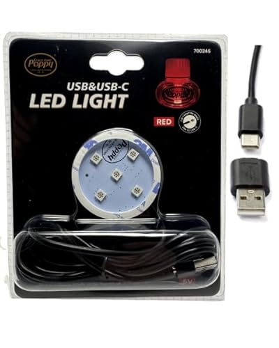 USB & USB-C LED-Leuchte, Rot, 3M Klebepad, für Poppy Grace Mate Lüfterfrischer USB & USB-C LED-Leuchte, Rot, 3M Klebepad, für Poppy Grace Mate Lüfterfrischer von Direct Trade Service