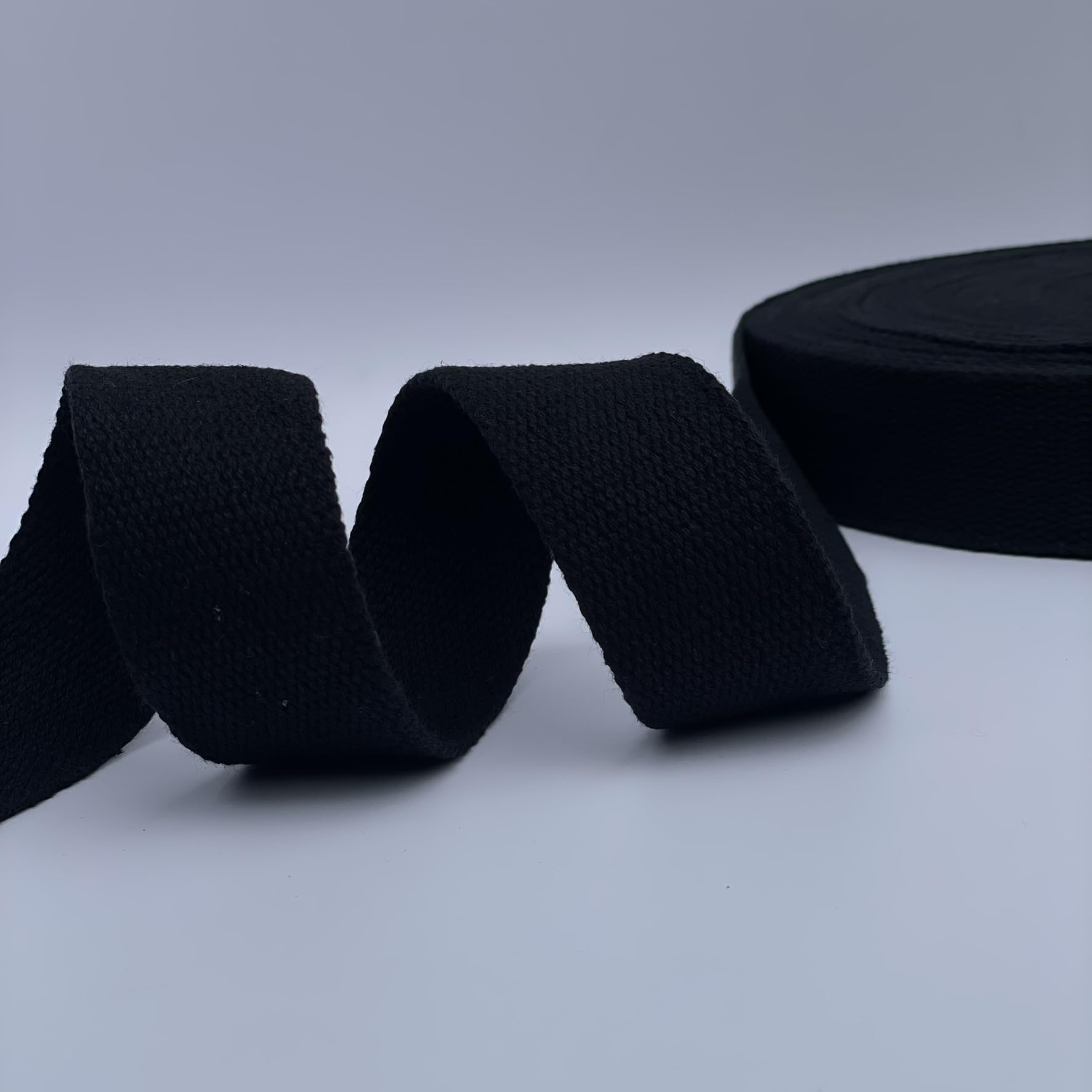 Gurtband, 35 mm, strapazierfähig, Baumwolle, für Taschen, Rucksack, Taschen, Gepäckgurt, Gurtband, Schürze, Taschenherstellung (3 Meter, Schwarz) von Discover Direct