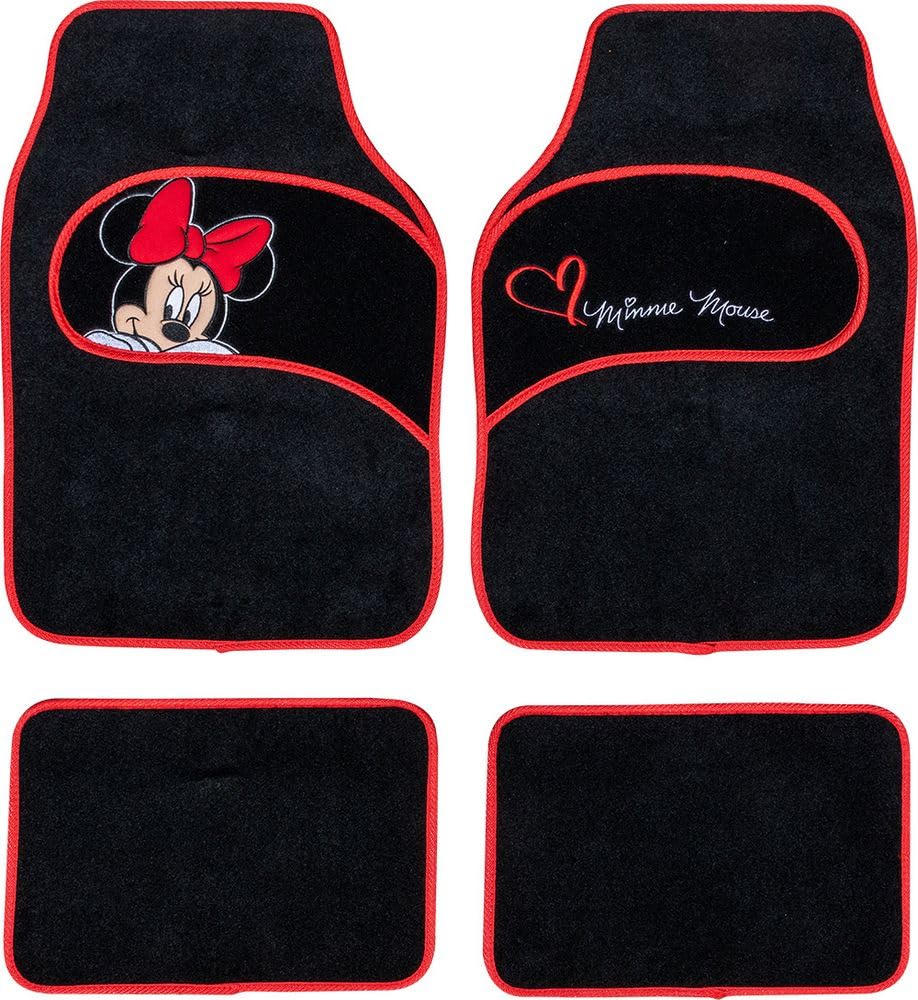TataWay - Universal-Teppichmatten mit Minnie Mouse-Stickerei | 4-teiliges Auto Fußmatten Set | Disney Autozubehör | Maße: 65x42,5 cm + 30x40 cm, Minnie Maus, Teppich TataWay - Universal-Teppichmatten mit Minnie Mouse-Stickerei | 4-teiliges Auto Fußmatten Set | Disney Autozubehör | Maße: 65x42,5 cm + 30x40 cm, Minnie Maus, Teppich von TataWay in viaggio si cresce