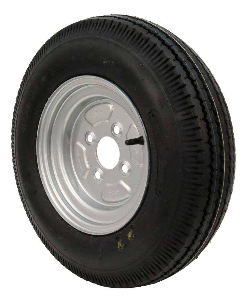 Komplettrad Rad 4.50-10 400kg Lochkreis 4x100 Anhänger Reifen 4.50x10 76M für Stema von trailer parts4u