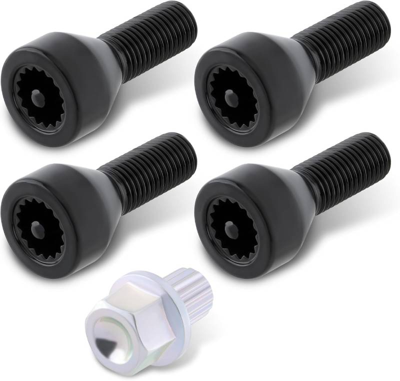 Dixhills Felgenschloss Sicherheits Radschrauben Muttern Set M12 x 1,5 Ersatz für 1/3/5/6 Serie E88 E60 E90 Autozubehör Teil# 36136786419 36131180882 36136764057 von Dixhills