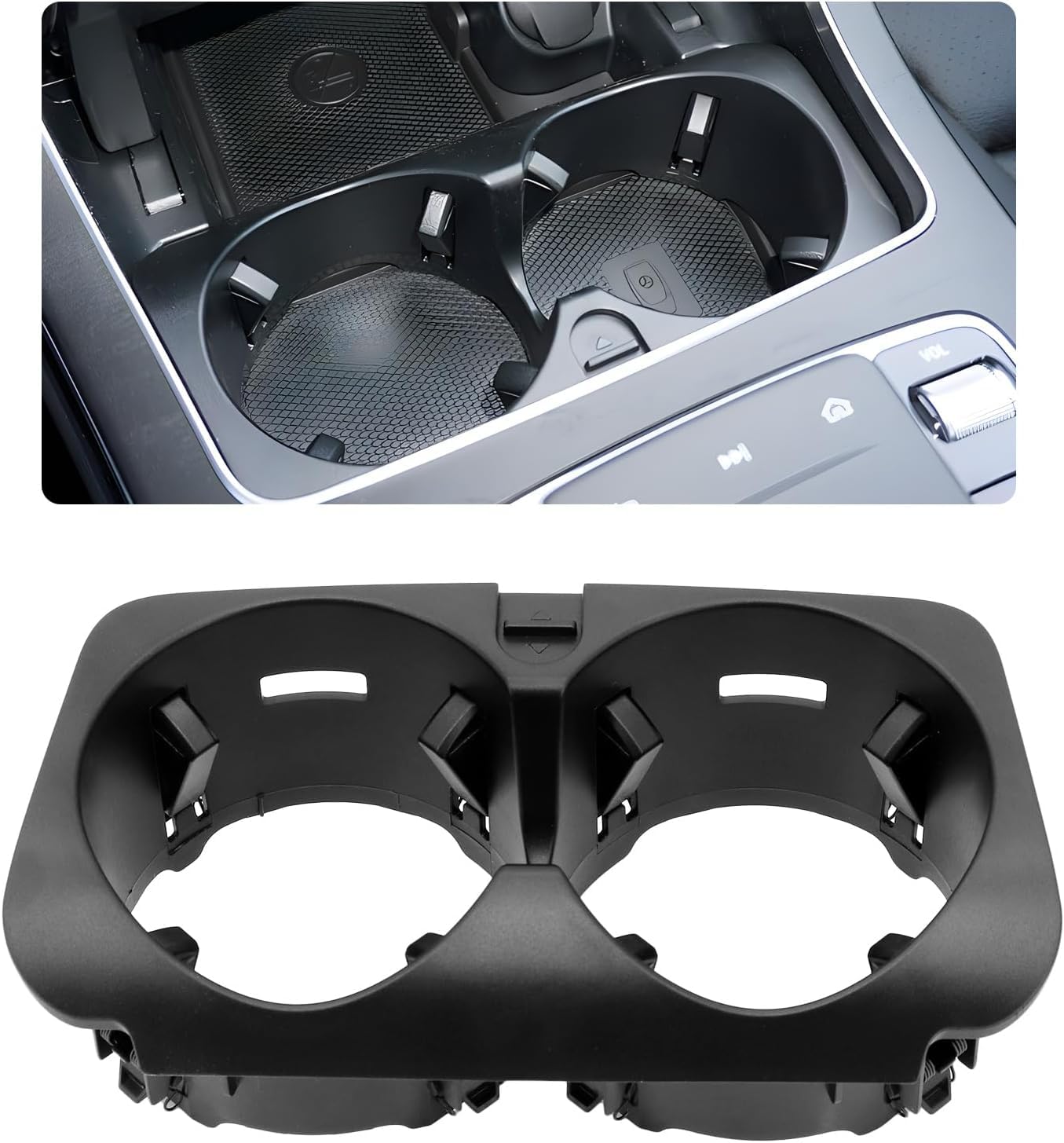 Getränkehalter für die Mittelkonsole des Autos, Getränkehalter für Autos, kompatibel mit C-Klasse W205, E-Klasse W213, V-Klasse W447, GLC-Klasse W253, Mercedes-Getränkehalter schwarz A2056800691 Getränkehalter für die Mittelkonsole des Autos, Getränkehalter für Autos, kompatibel mit C-Klasse W205, E-Klasse W213, V-Klasse W447, GLC-Klasse W253, Mercedes-Getränkehalter schwarz A2056800691 von Dixhills