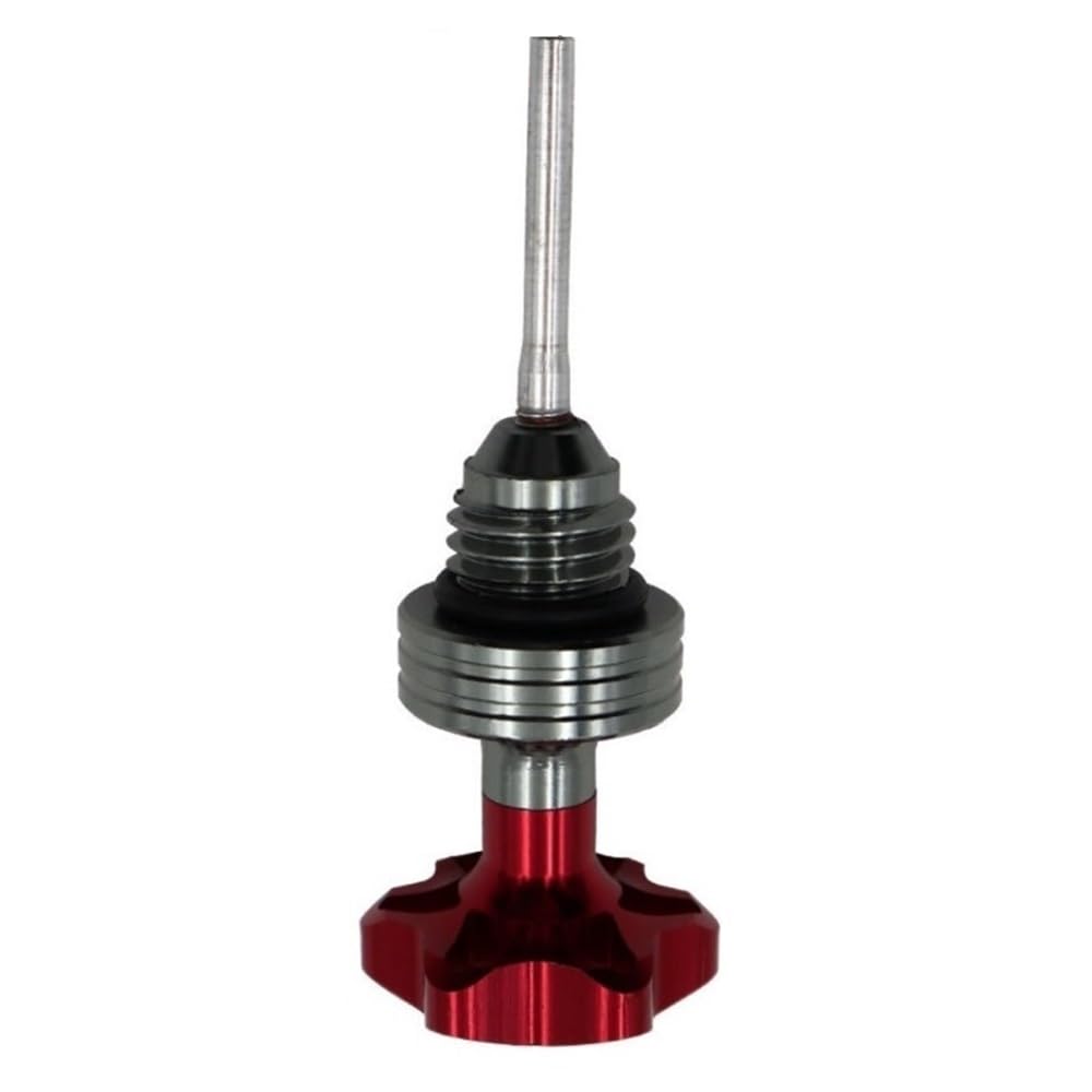 Für GY6 125 150 Motorrad Zubehör Motorölmessstab Füllkappe Motor Kurbelgehäuse Ölstandsanzeige Für Roller Öltemperaturanzeige(Red) von Dngjuen