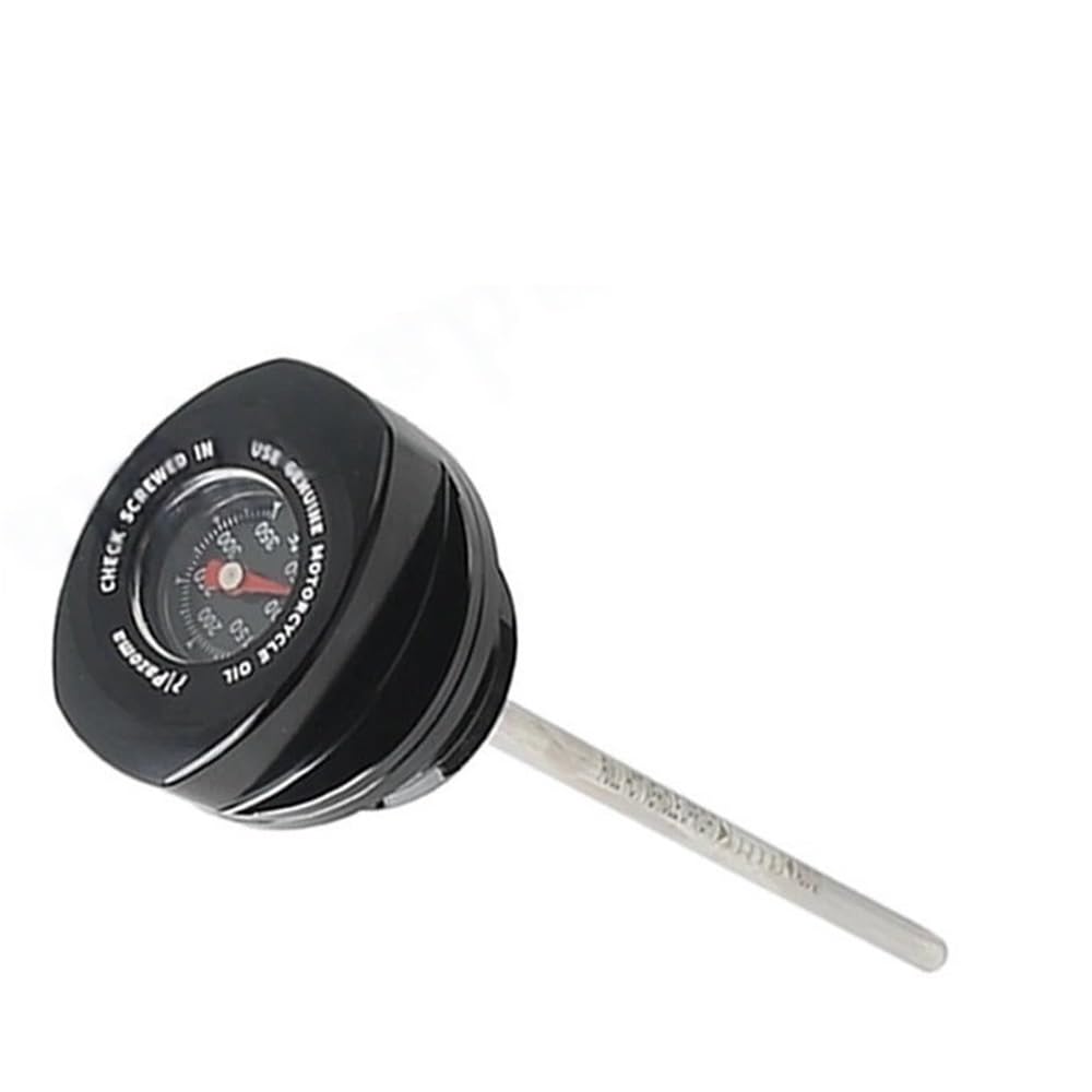 Für Touring Für FLHX Für FLTRX Für FLHXSE Motorrad Zubehör Motoröl Gauge Ölmessstab W/Temperatur Gauge Öltemperaturanzeige(Black) von Dngjuen