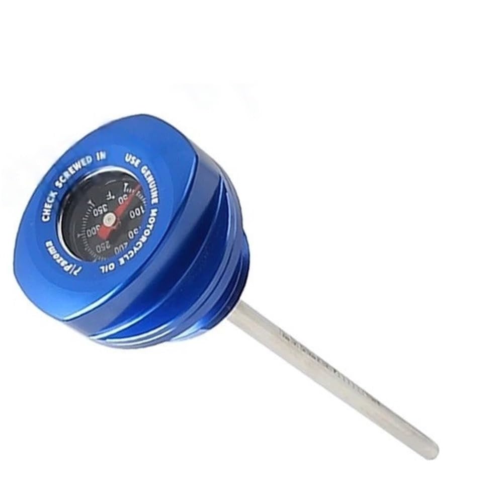 Für Touring Für FLHX Für FLTRX Für FLHXSE Motorrad Zubehör Motoröl Gauge Ölmessstab W/Temperatur Gauge Öltemperaturanzeige(Blue) von Dngjuen