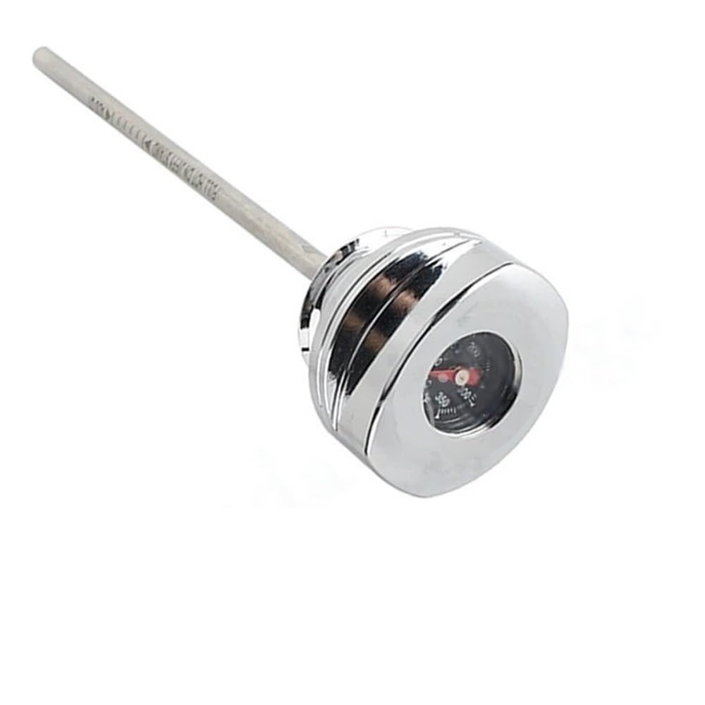 Für Touring Für FLHX Für FLTRX Für FLHXSE Motorrad Zubehör Motoröl Gauge Ölmessstab W/Temperatur Gauge Öltemperaturanzeige(Chrome) von Dngjuen