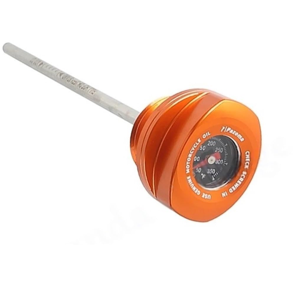 Für Touring Für FLHX Für FLTRX Für FLHXSE Motorrad Zubehör Motoröl Gauge Ölmessstab W/Temperatur Gauge Öltemperaturanzeige(Orange) von Dngjuen
