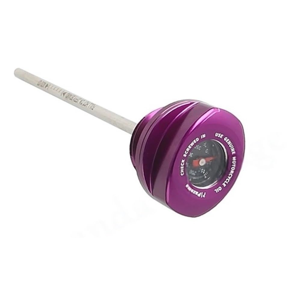Für Touring Für FLHX Für FLTRX Für FLHXSE Motorrad Zubehör Motoröl Gauge Ölmessstab W/Temperatur Gauge Öltemperaturanzeige(Purple) von Dngjuen