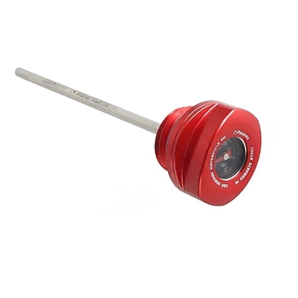 Für Touring Für FLHX Für FLTRX Für FLHXSE Motorrad Zubehör Motoröl Gauge Ölmessstab W/Temperatur Gauge Öltemperaturanzeige(Red) von Dngjuen
