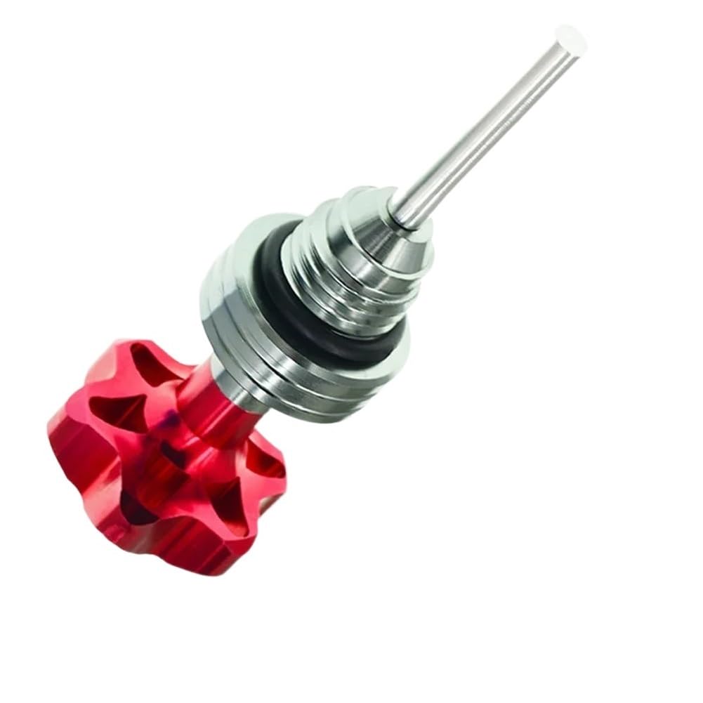 Motorrad Zubehör Ölstandsanzeige Ölmessstab Motorölmessstab Einfülldeckel Motor Kurbelgehäuse Ölstandsanzeige Für Roller Öltemperaturanzeige(Red) von Dngjuen