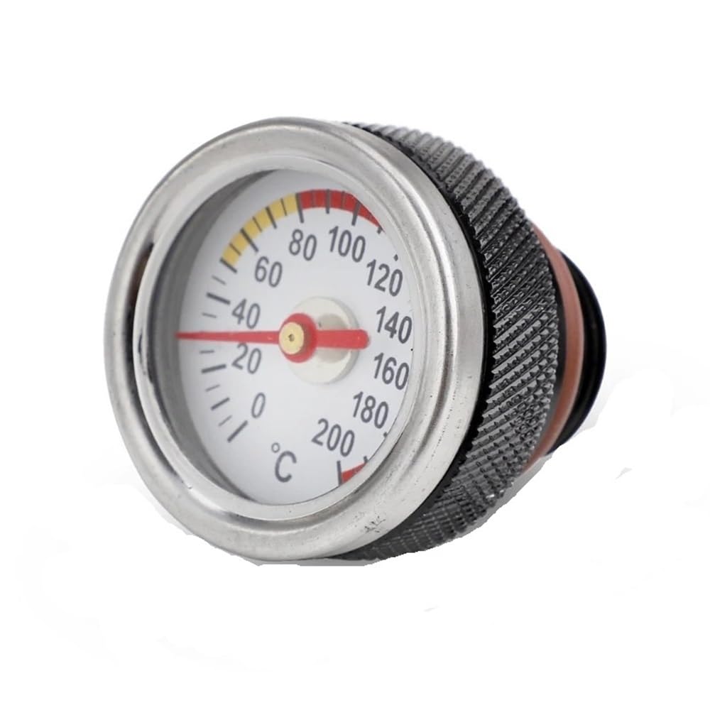 Motorrad Zubehör Öltemperaturanzeige Ölmessstab Einfülltemperatur Tankdeckel Ölstandsanzeige Öltemperaturanzeige(Black) von Dngjuen