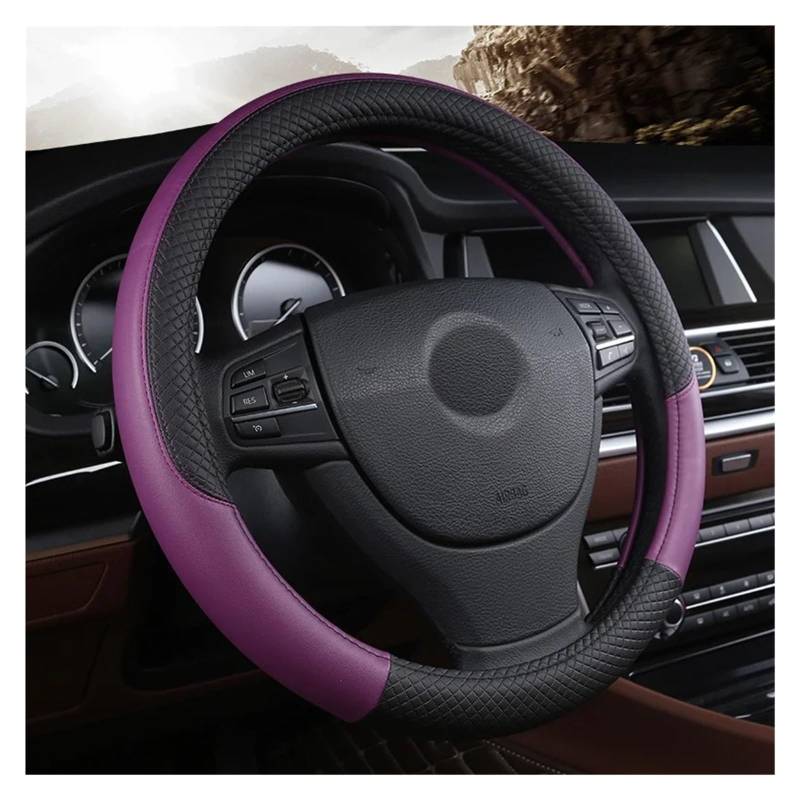 Auto Lenkradbezug Auto Lenkrad Abdeckung Auto-Styling Innen Zubehör Auto Lenkrad Abdeckungen Anti-Slip Universal Auto Lenkradschutz(Purple) von Dnhqknog