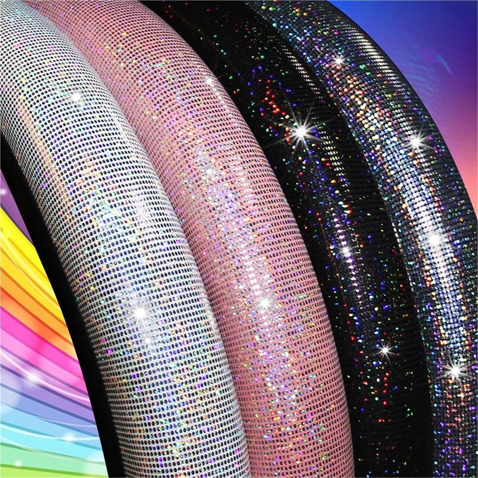 Auto Lenkradbezug Auto-Lenkradbezug Elastische Griffabdeckung Bunt Bronzierend Universell 37/38 cm Diamant-Lenkrad-Zubehör Auto Lenkradschutz(Pink) von Dnhqknog