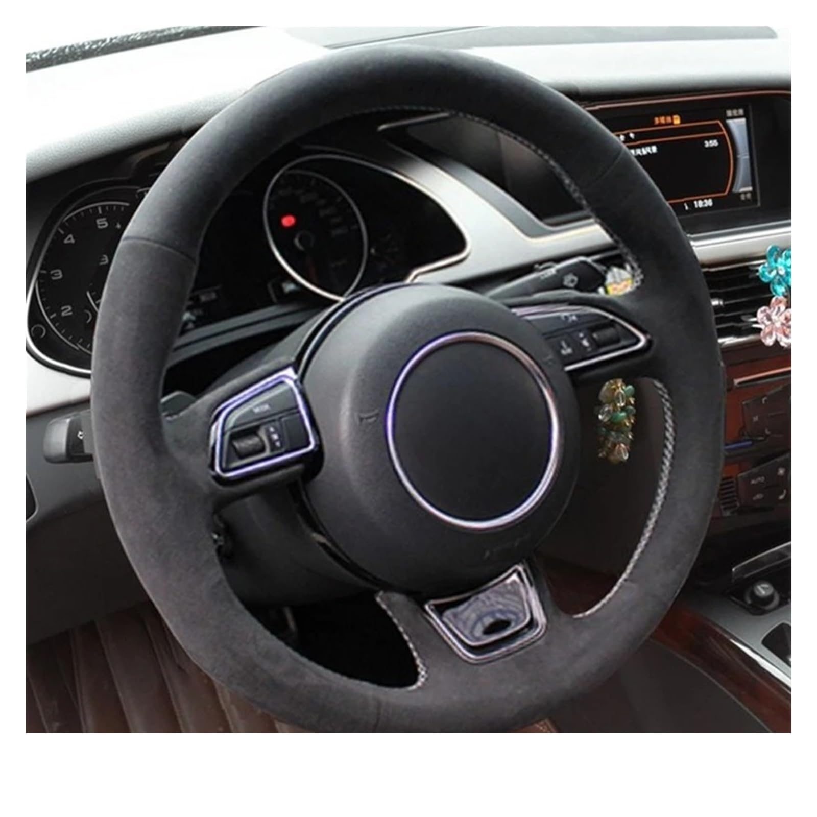 Auto Lenkradbezug Für A1 Für A3 Für A4 Für A7 Für S7 RS7 2012-2018 Auto Lenkrad Geflecht Abdeckung Wildleder Leder Auto Zubehör Auto Lenkradschutz(Style 3) von Dnhqknog