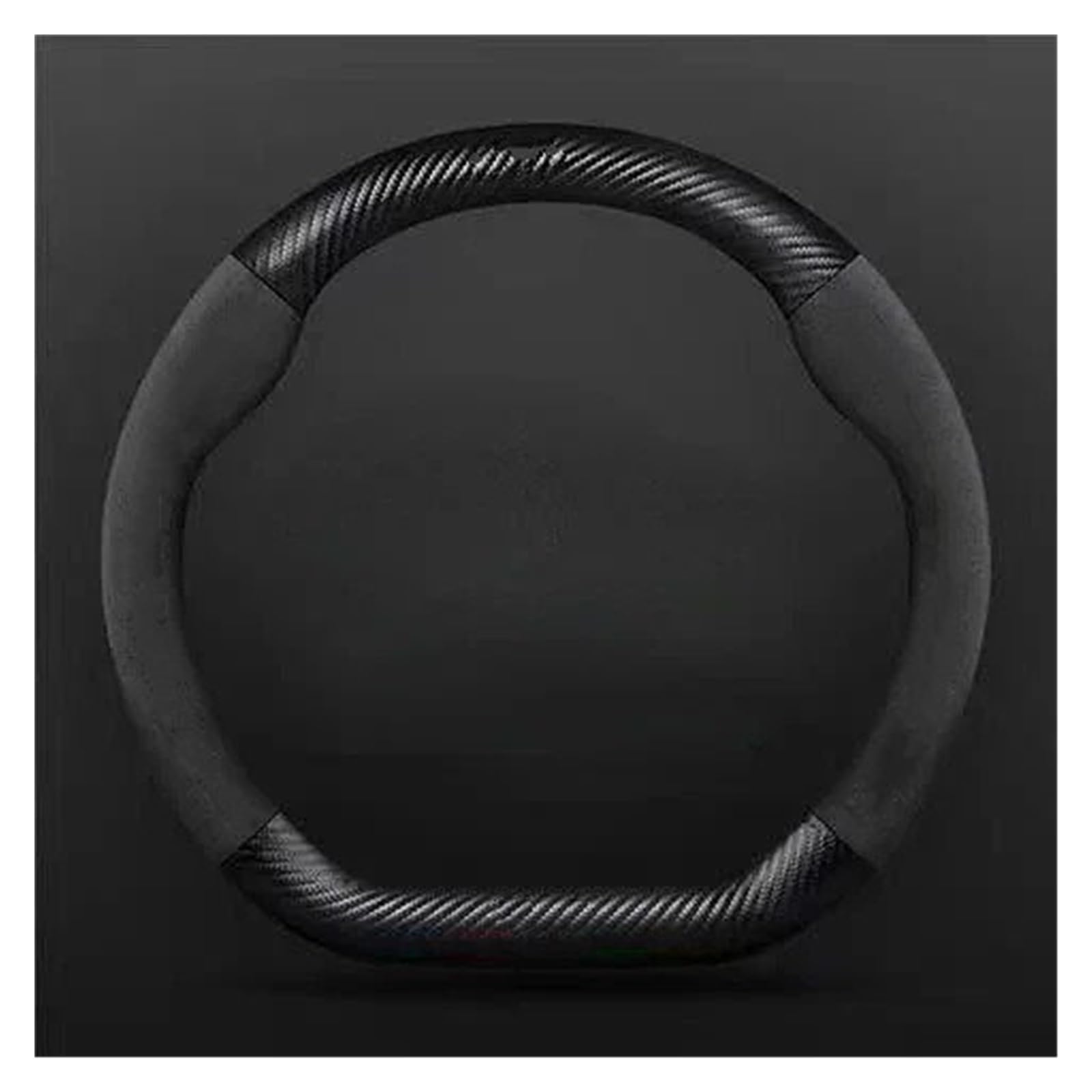 Auto Lenkradbezug Für BYD Für Atto 3 Für Dichtung Für Tang F3 E6 Für Qin Für Han Für Dolphin S6 Auto Wildleder Lenkrad Abdeckung Leder Anti-Slip Auto Lenkradschutz(Black) von Dnhqknog