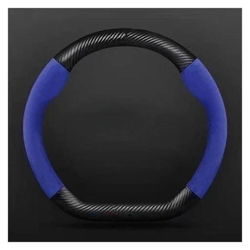 Auto Lenkradbezug Für BYD Für Atto 3 Für Dichtung Für Tang F3 E6 Für Qin Für Han Für Dolphin S6 Auto Wildleder Lenkrad Abdeckung Leder Anti-Slip Auto Lenkradschutz(Blue) von Dnhqknog