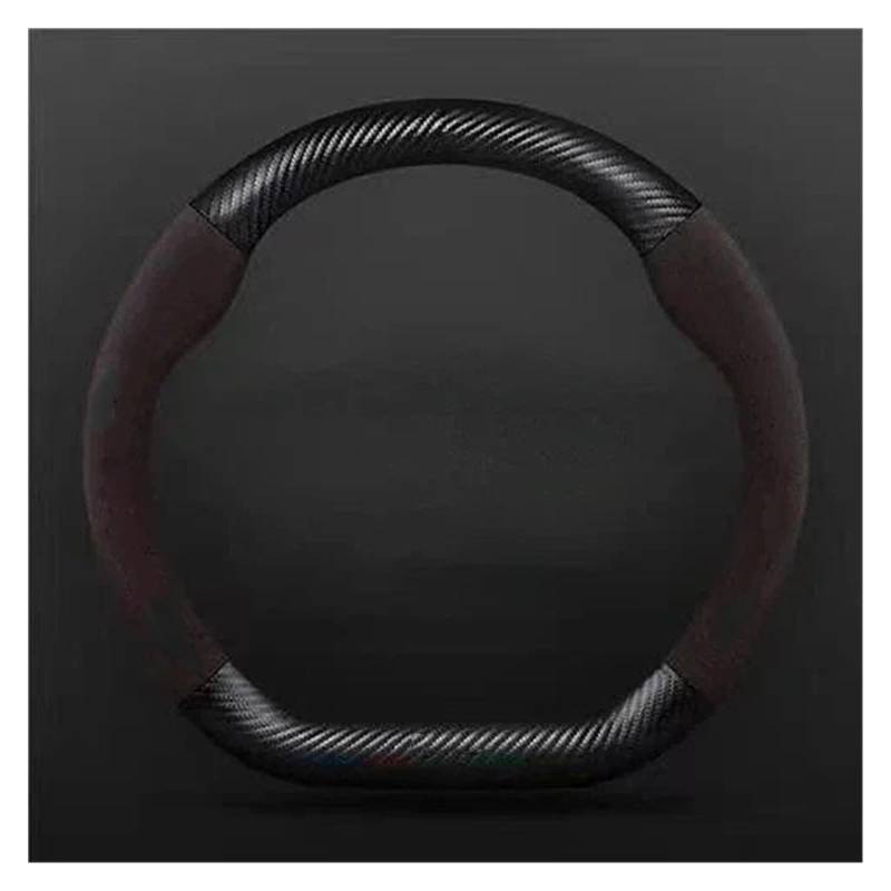 Auto Lenkradbezug Für BYD Für Atto 3 Für Dichtung Für Tang F3 E6 Für Qin Für Han Für Dolphin S6 Auto Wildleder Lenkrad Abdeckung Leder Anti-Slip Auto Lenkradschutz(Brown) von Dnhqknog