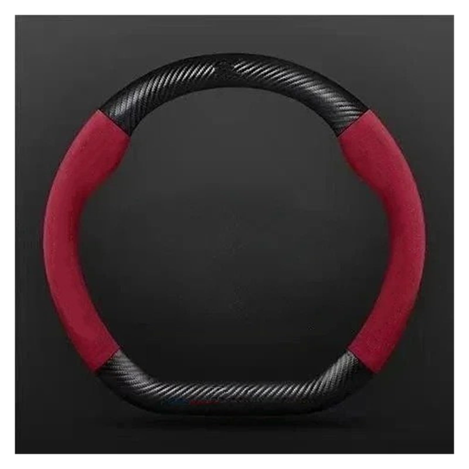 Auto Lenkradbezug Für BYD Für Atto 3 Für Dichtung Für Tang F3 E6 Für Qin Für Han Für Dolphin S6 Auto Wildleder Lenkrad Abdeckung Leder Anti-Slip Auto Lenkradschutz(Red) von Dnhqknog