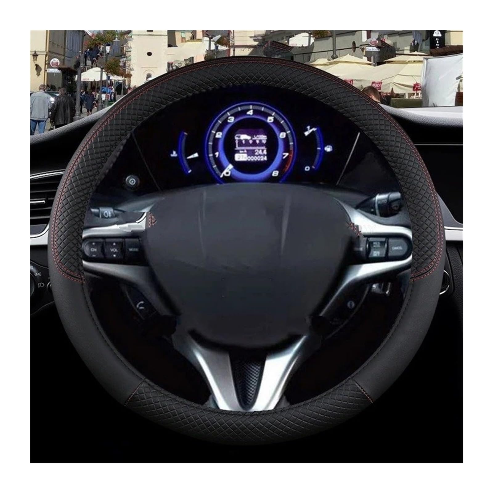 Auto Lenkradbezug Für CRV 2005 Für CR-V 2007-2011 Für CRZ Auto Zubehör Auto Lenkrad Abdeckung Auto Lenkradschutz(Black) von Dnhqknog