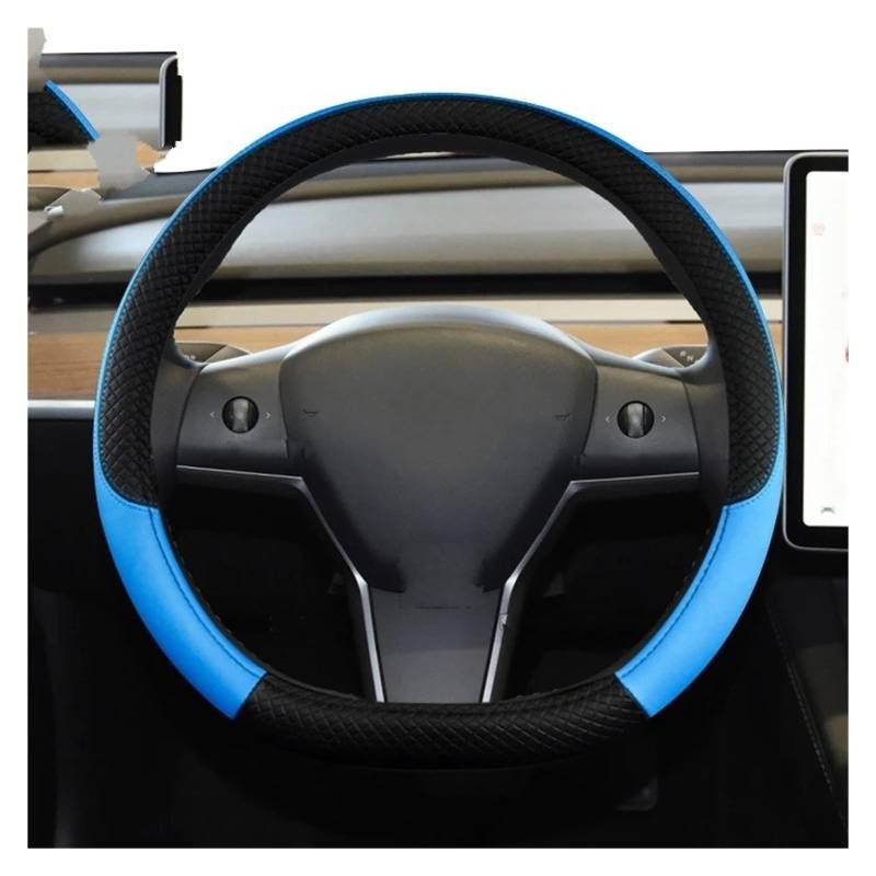 Auto Lenkradbezug Für Citroen Für C3 Für Picasso Auto Lenkrad Abdeckung Nicht-Slip Auto Zubehör Auto Lenkradschutz(D Shape Blue) von Dnhqknog