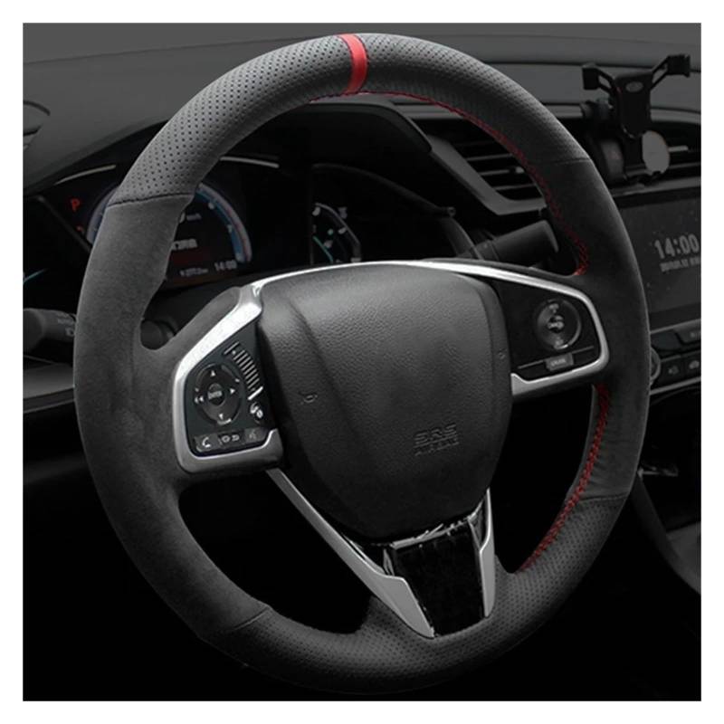 Auto Lenkradbezug Für Civic 10 Für CR-V Für CRV Für Klarheit 2016-2021 Auto Lenkrad Abdeckung Nicht-Slip Carbon Faser Wildleder Geflecht Auto Lenkradschutz(Style 1) von Dnhqknog